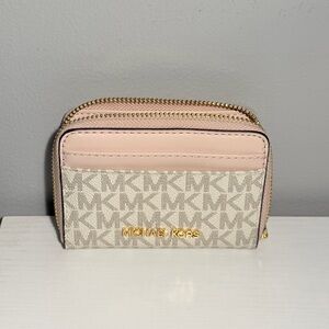 Michael Kors Cream & Pink Logo Wallet